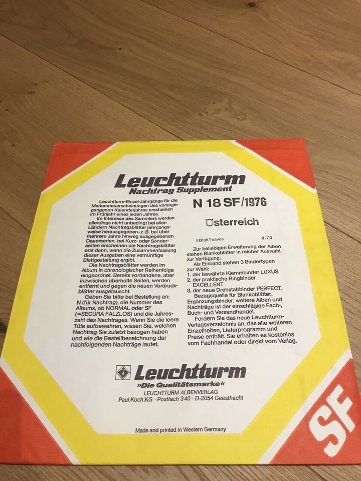 Briefmarken Nachtrag v. Leuchtturm Österreich 1976 -neu- in Düsseldorf