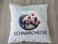 Neu Kissenbezug 40x40 Geschenk Papa's Schnarchecke Beige Sachsen - Markranstädt Vorschau