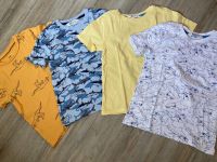 H&M 4er Set T-Shirts kurz Dino Hai Junge blau gelb Gr 110 116 Dresden - Leuben Vorschau