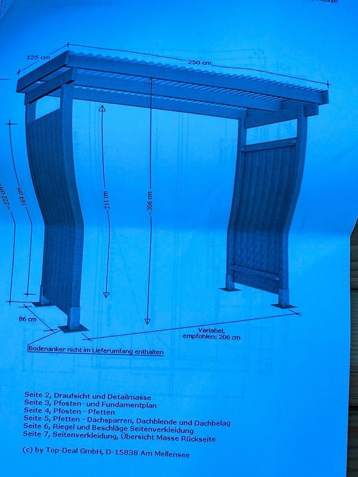 Unterstand 2,50x1,25m mit 2-teiligem Wetterschutz Holzlager NEU in Trostberg