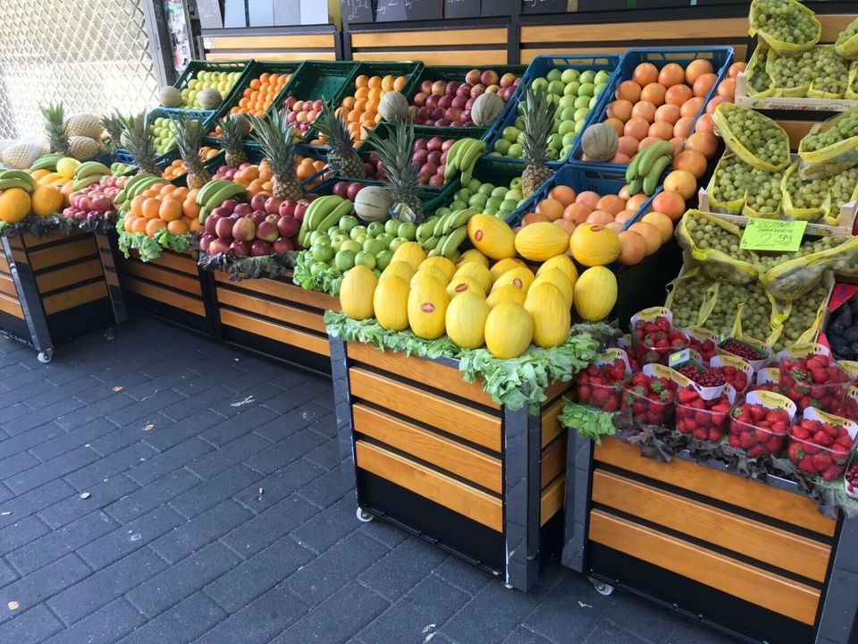 Gemüseschräge, Gemüseregale, Obst-und Gemüseregale, nach Wunsch, Spezialanfertigung, Verkaufsregal, Präsentationsregal, Obstregal, Gemüseregal in Herne