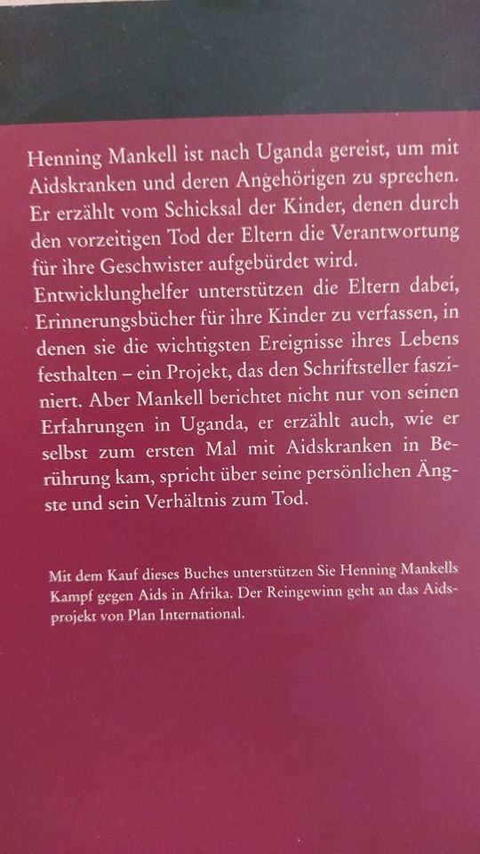 Henning Mankell, Geheimnis des Feuers, Ich sterbe, die Erinnerung in Osnabrück