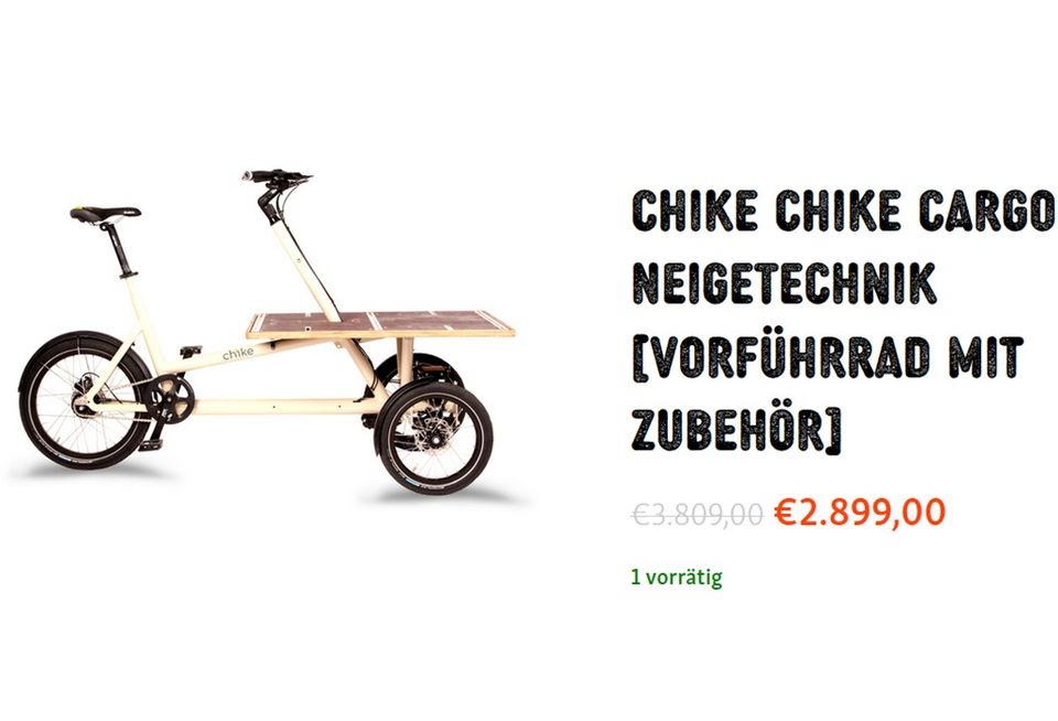 Chike Cargo, Lastenrad Neigetechnik [Vorführrad mit Zubehör] in Rostock