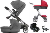 Stokke Kinderwagen Babyschale Set Crusi Xplory Black Melange rot Thüringen - Jena Vorschau