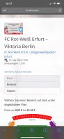 2x Rot Weiß Erfurt - Viktoria Berlin Tickets Sitzplatz Thüringen - Erfurt Vorschau