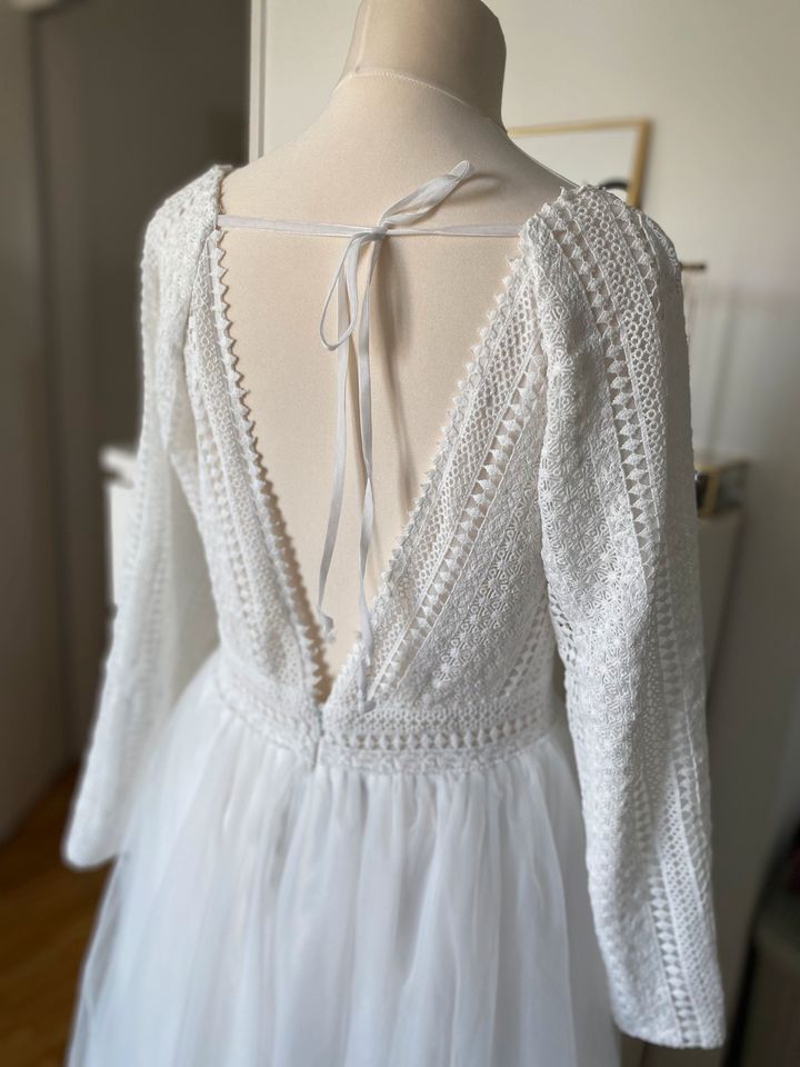 Brautkleid Hochzeitskleid Boho Spitze Tüll Ivory Elfenbein in München