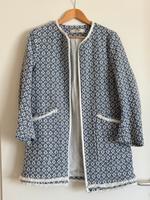 Zara Basic Sommermantel Longblazer Tweed Brokat Fransen Muster Brandenburg - Dallgow Vorschau