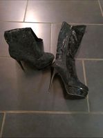 Schöne High Heel Stiefel in Gr. 37 / Schlangen-Optik / schwarz Niedersachsen - Bad Münder am Deister Vorschau