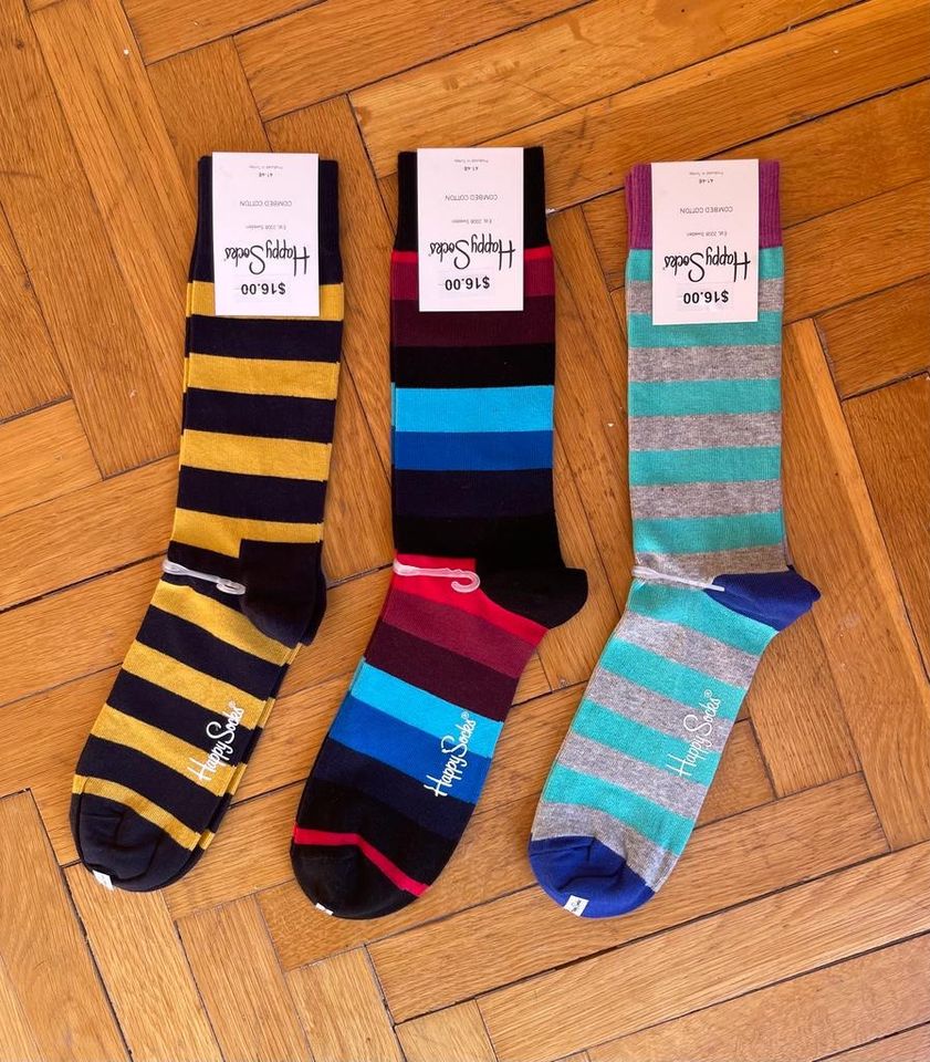 Happy Socks 3 Paar Stripe Socken Größe 41-46 Bunte Socken UVP 36€ in Offenburg