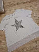 Neu T-Shirt weiß XXL 52/54 Stern silber Pailletten Nordrhein-Westfalen - Gladbeck Vorschau
