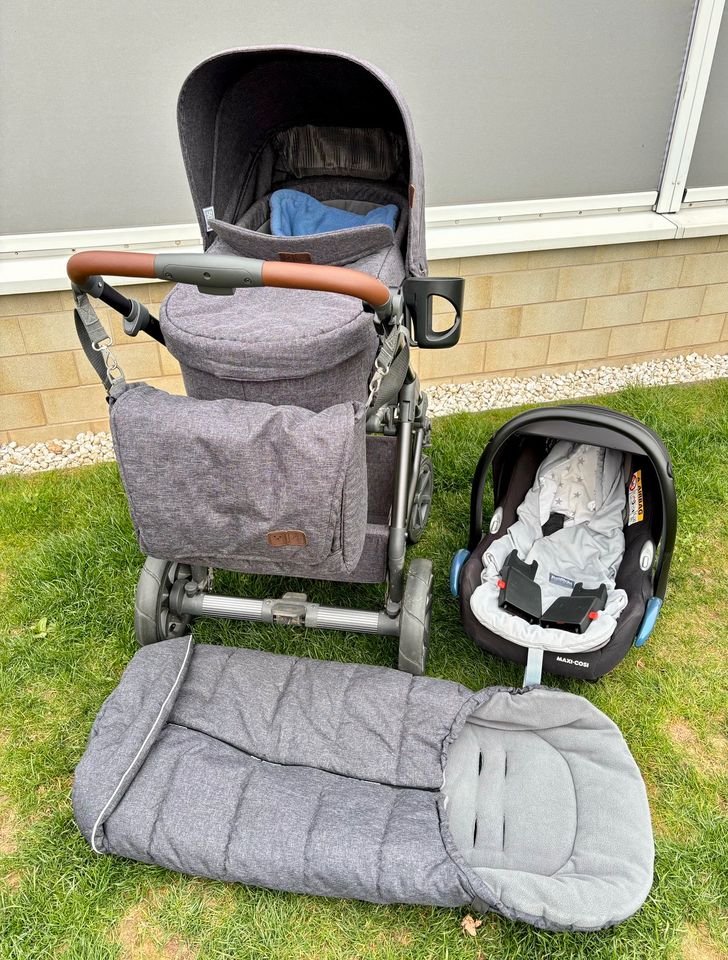 ABC Design Kinderwagen Air Maxi Cosi Babyschale Kaiser Lammfell in Werdau