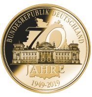 Münze,Der Reichstag 70 Jahre Geschichte,Kupfer 24 Karat vergoldet Brandenburg - Neuenhagen Vorschau