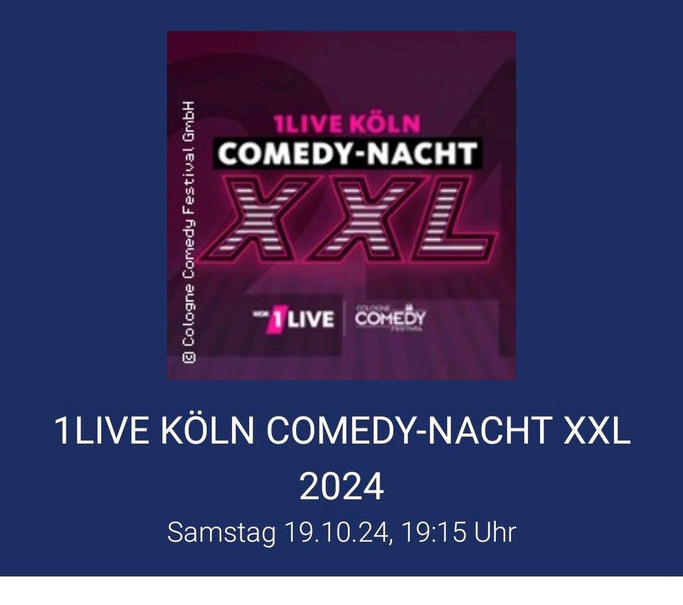 2 x Tickets 1live Köln Comedy Nacht XXL Innenraum 19.10.24 in Langenhagen
