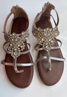 Sandaletten Sandalen silber Strass  Gr. 40 selten getragen. Niedersachsen - Lehrte Vorschau