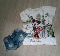 T-Shirt Minnie Maus von Disney ~ Jeans Short Gr. 116 Bayern - Gochsheim Vorschau