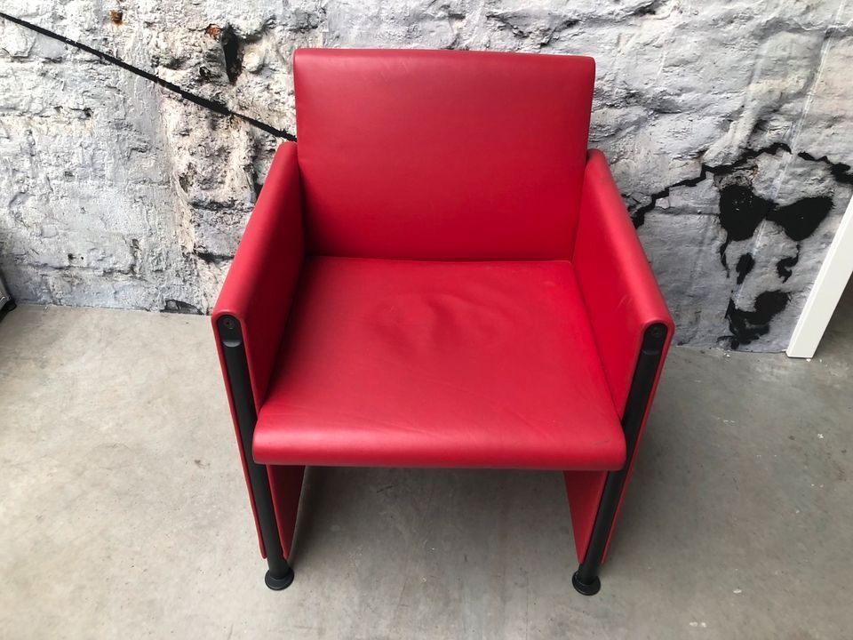 MERITALIA Giulietta Sessel Lounge Chair Stuhl Ledersessel rot in Stuttgart