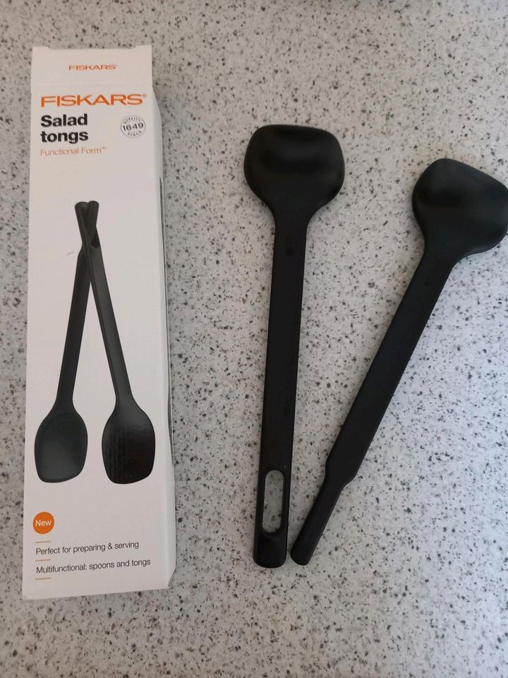 FISKARS SALATBESTECK Salat Besteck schwarz Gemüse Küche in Waltrop