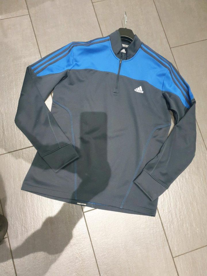 Adidas Fleecepullover,- Jacke, blau-grau, L in Haiger