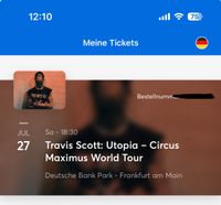 2x Travis Scott Tickets Frankfurt Thüringen - Gotha Vorschau