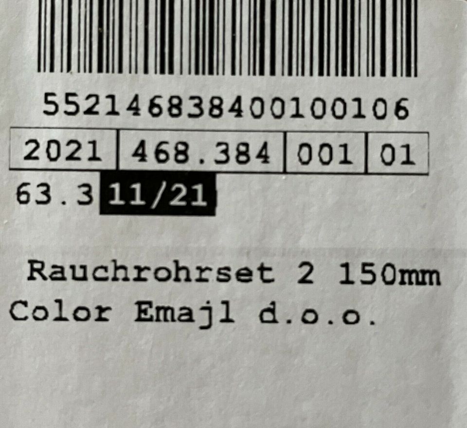 Rauchrohrset Gussgrau 150mm 3 tlg. NEU UVP 69€ in Wittenburg