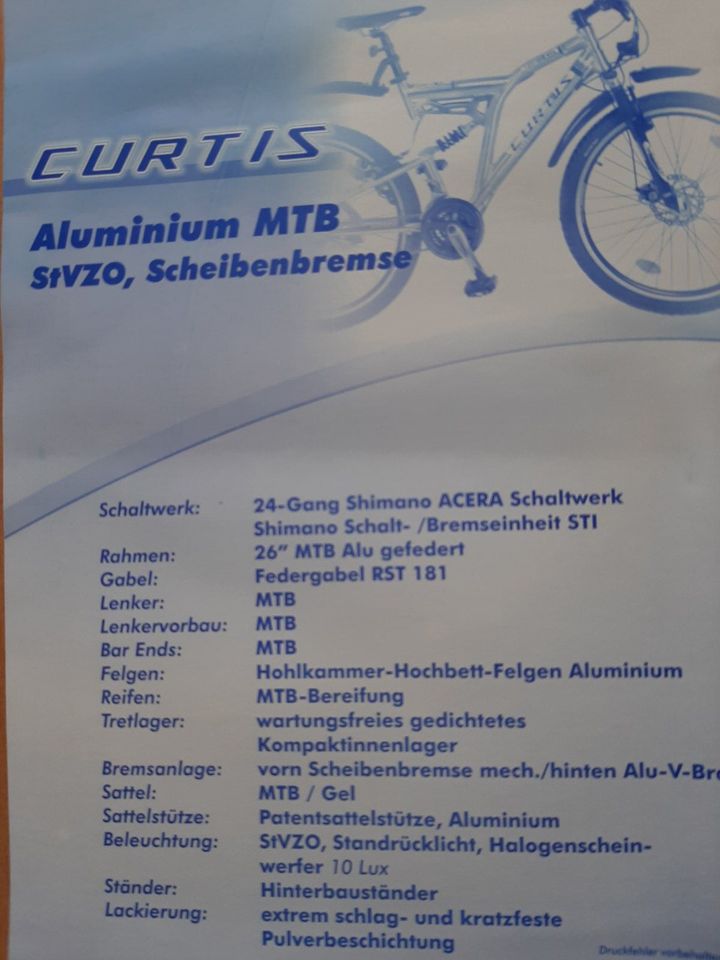 Mountainbike Curtis 26 Zoll in Crottendorf Erzgebirge