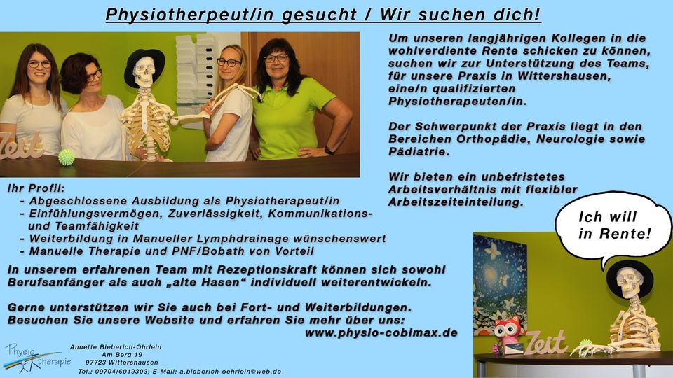 Physiotherapeut/in (m/w/d) in Oberthulba