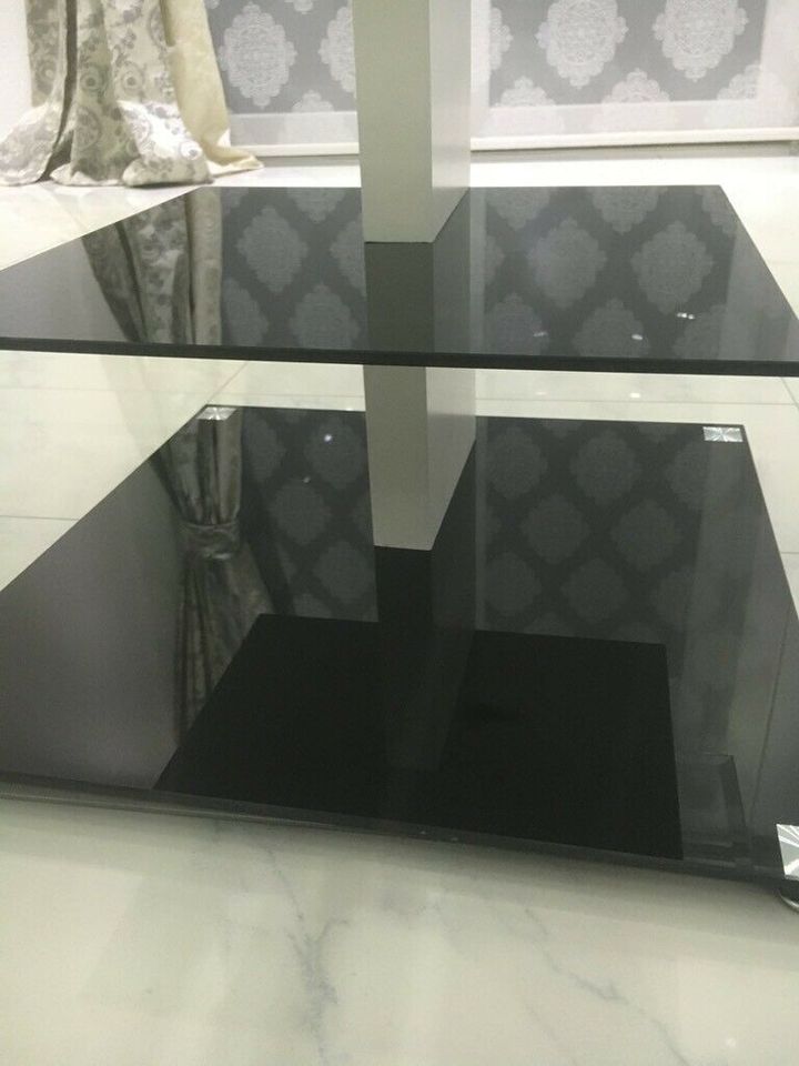 Tisch Beistelltisch Regal Glas Schwarz 3 Stufen in Herne
