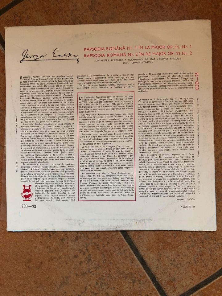 LP Georg Enescu Rapsodia Romana Nr. 1 in Ronnenberg