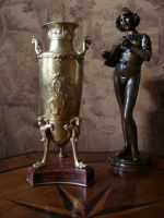 Bronze Vase Tafelaufsatz Urne Amphore Barbedienne Pegasus Relief Sachsen - Rackwitz Vorschau