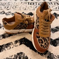 Coole Damen Sneaker Leo Print 38 39 Turnschuh Weiß Frauen Häfen - Bremerhaven Vorschau