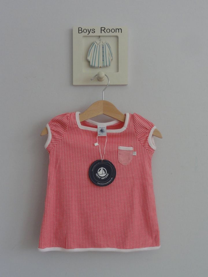 Petit Bateau T-Shirt kurzarm kariert liniert 80 86 12 18 M NEU in Krefeld