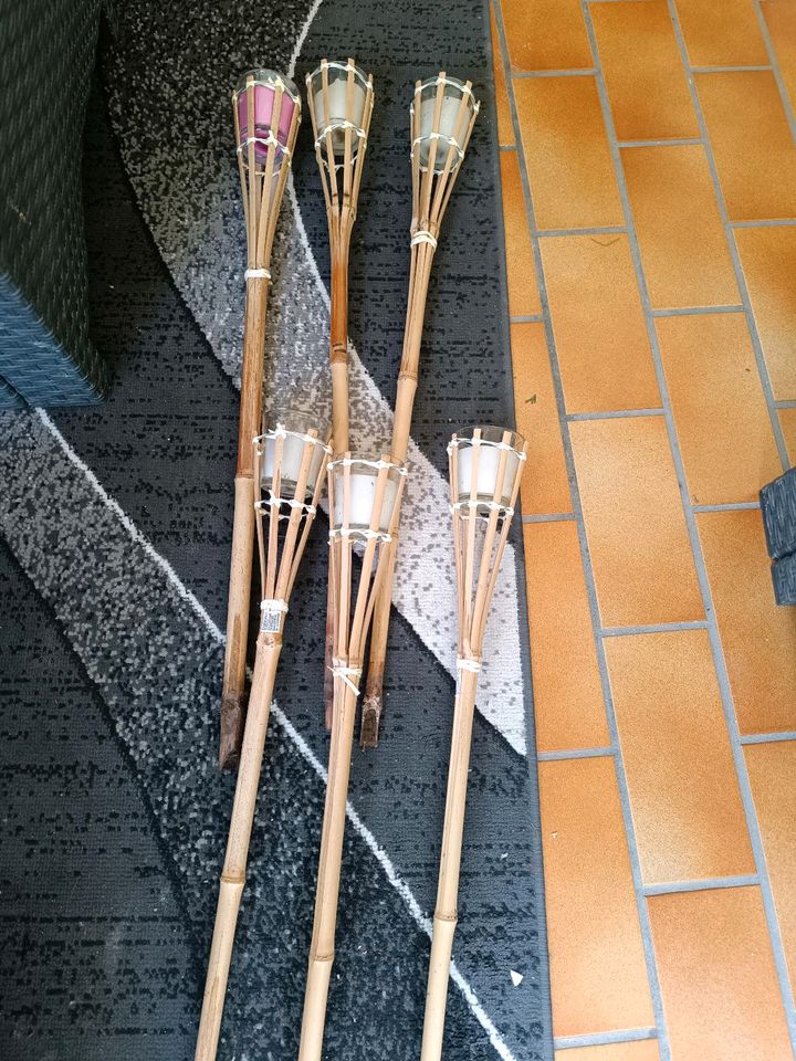 6 Bambus Fackeln mit Glas zusammen 10 Euro in Passau