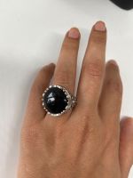 Ring 925 Echtsilber onyx schwarz 17,5mm 55 barock wie neu Hessen - Rodgau Vorschau