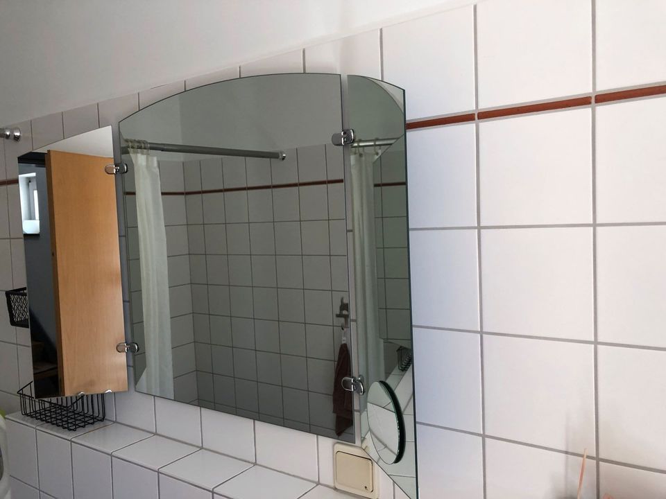Badezimmer Spiegel mit klappbaren Seiten und Vergrößerungsspiegel in Eisingen