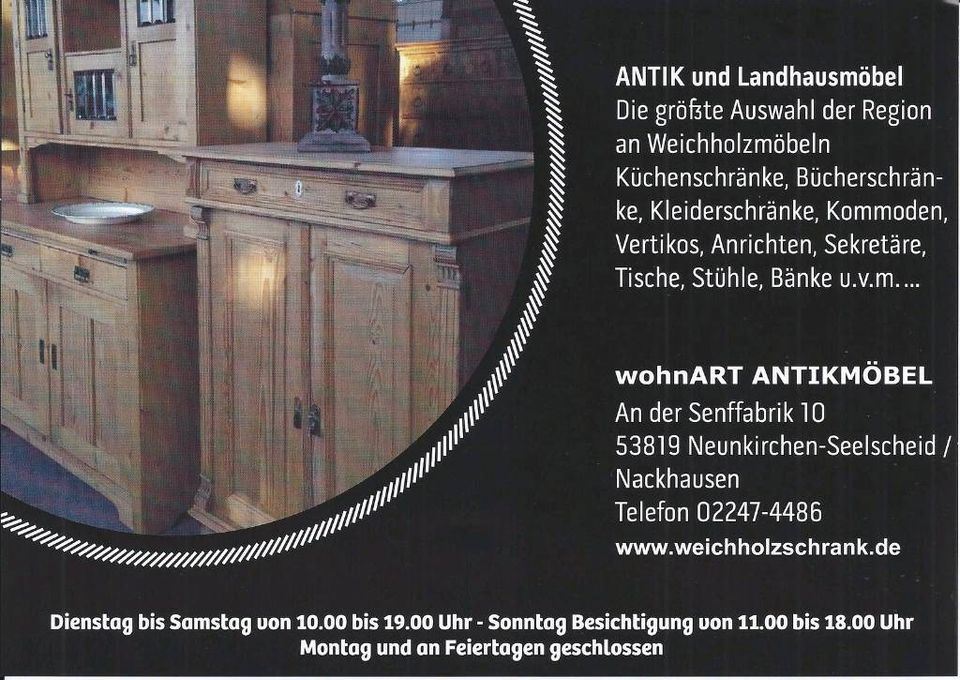 ★ ANTIK ★ Großer Jugendstil Kleiderschrank 3-türig zerlegbar ★ Schubladen Kleiderstange ★Weichholz um 1900 ★ Schrank Dielenschrank Wäscheschrank Schlafzimmer ★ restauriert ★ von wohnART ANTIKMÖBEL in Neunkirchen-Seelscheid