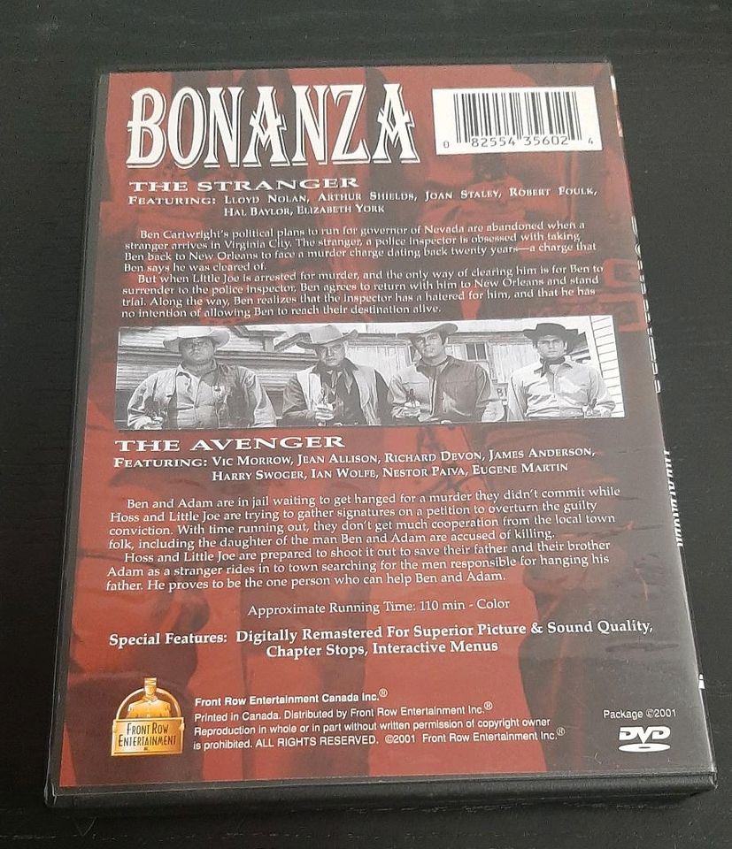 bonanza dvd 1959 the stranger avenger rar selten film in Ustersbach