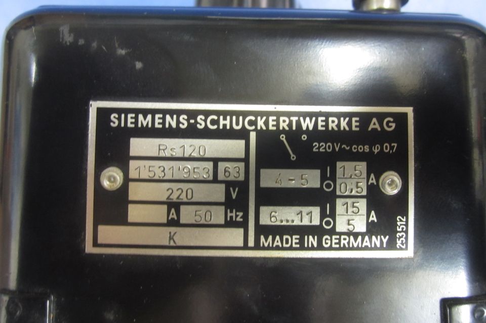 SIEMENS SCHUCKERT mechanisches Zeitrelais RS 120 - in Notzingen