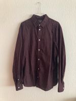 H&M Herren Hemd Bordeaux weiße Punkte L Slim Fit Hessen - Bensheim Vorschau