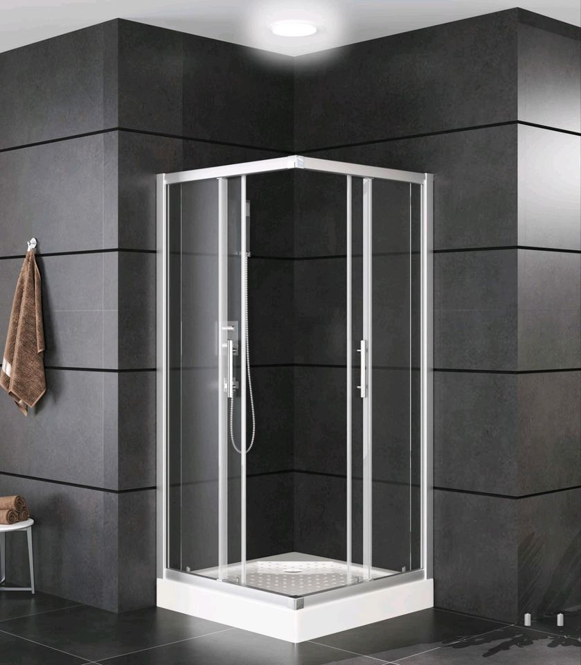 Echtglas komplett Dusche 80x80 Duschkabine Duschtrennwand Bad in Lübtheen