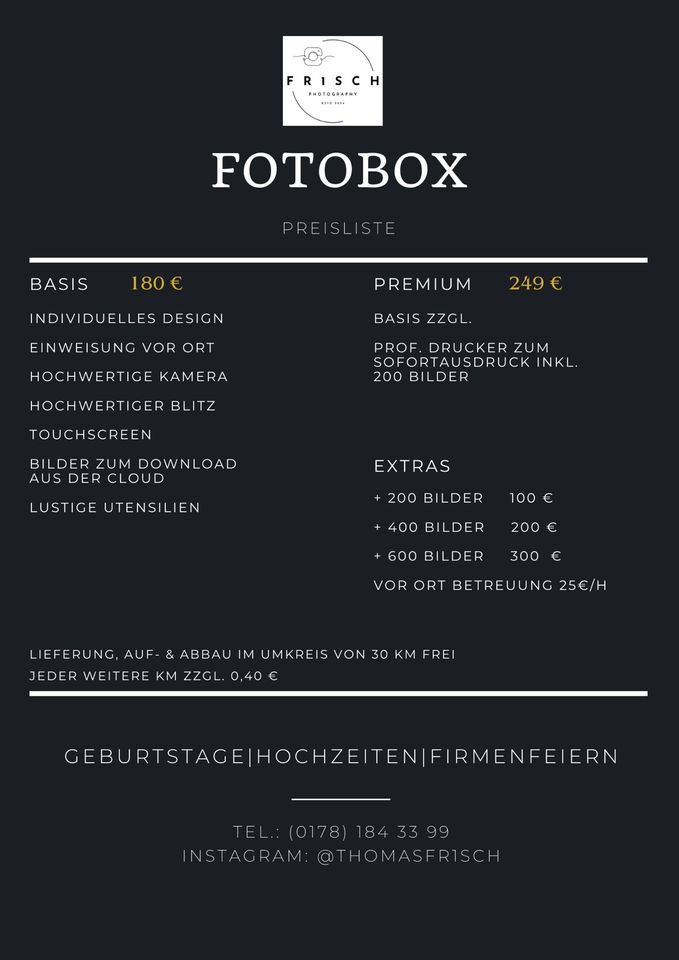 Miete eine Fotobox für Geburtstag, Hochzeit, Firmenfeier in Friedrichsthal