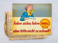 ‼️ Blechschild Shell Pin Up 1950er kein Emailschild Emailleschild Saarland - Schiffweiler Vorschau