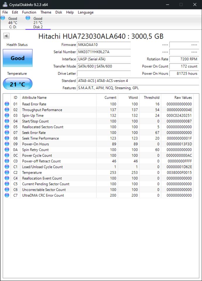 3TB 3.5" Festplatte Hitachi HD Harddrive SATA 3000GB 7200rpm in Köln