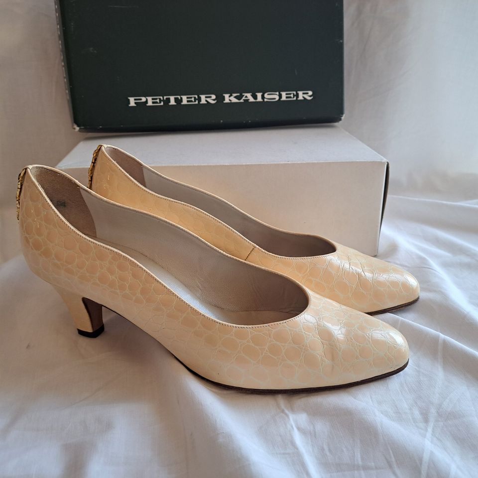 Brautschuh Hochzeitsschuh Peter Kaiser Gr.5,5/38 Weiß/Coco/Beige in Amelsbüren