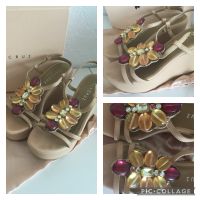 Lola Cruz Wedges Highheels Sandalen Plateau nude Steine Strass bu Bayern - Baar-Ebenhausen Vorschau