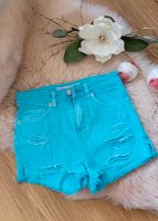 NEU FB Sister New Yorker Highwaist Shorts Jeans Türkis Used Look Müritz - Landkreis - Malchow Vorschau