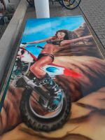 Airbrush Tafel ,Motorrad mit Frau, Deko,Werkstatt, Tankstelle, sc Bayern - Mengkofen Vorschau