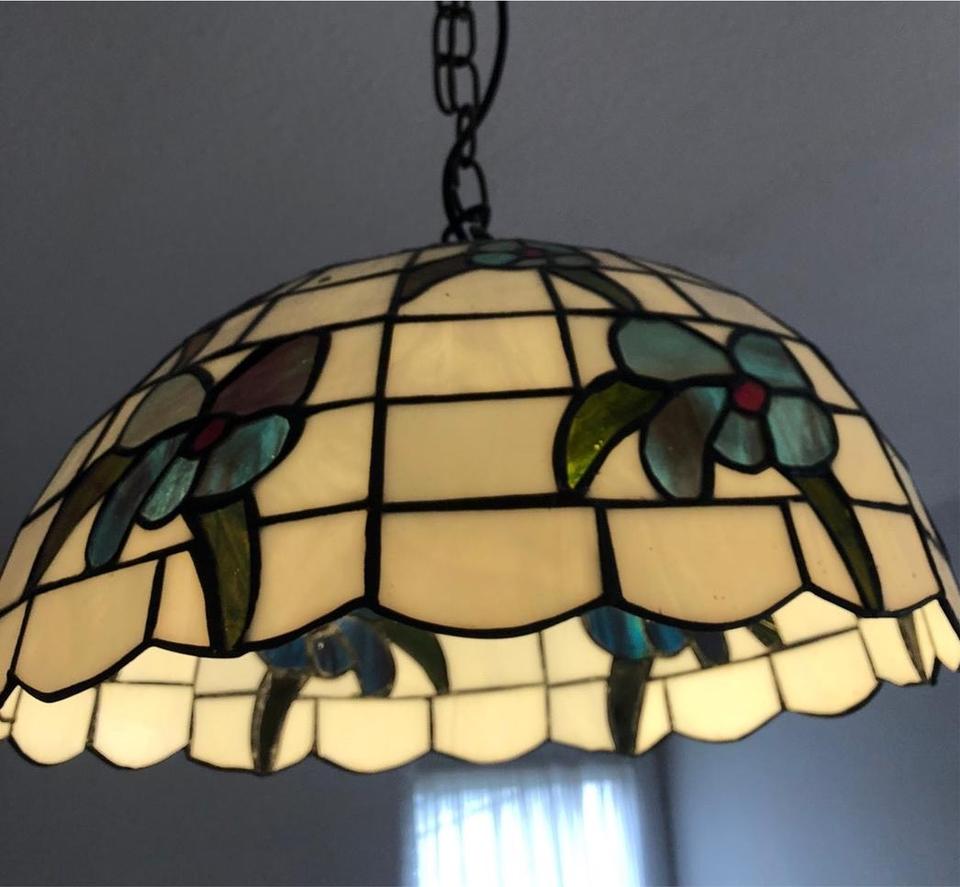 Tiffany Lampe Bleiglas Buntglas Lampenschirm Deckenleuchte in Karlstadt