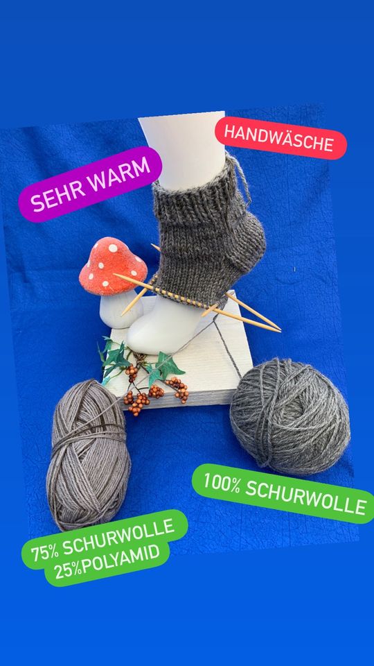 Wollsocken mit 100% Schurwolle dicke Socken Gr.38/39 sockenwolle in Hüllhorst