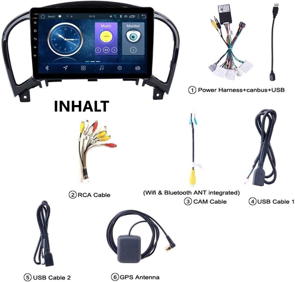 Nissan Juke / Infiniti ESQ Android 13 Autoradio 9" GPS Navi USB FM Bluetooth Carplay in Dortmund