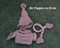 Puppenkleidung Puppenmütze Schal Pullover Puppen 26 cm Berlin - Reinickendorf Vorschau